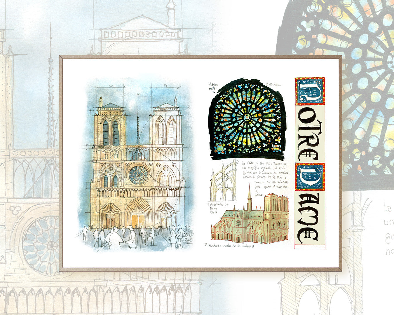 Notre Dame - Acuarela