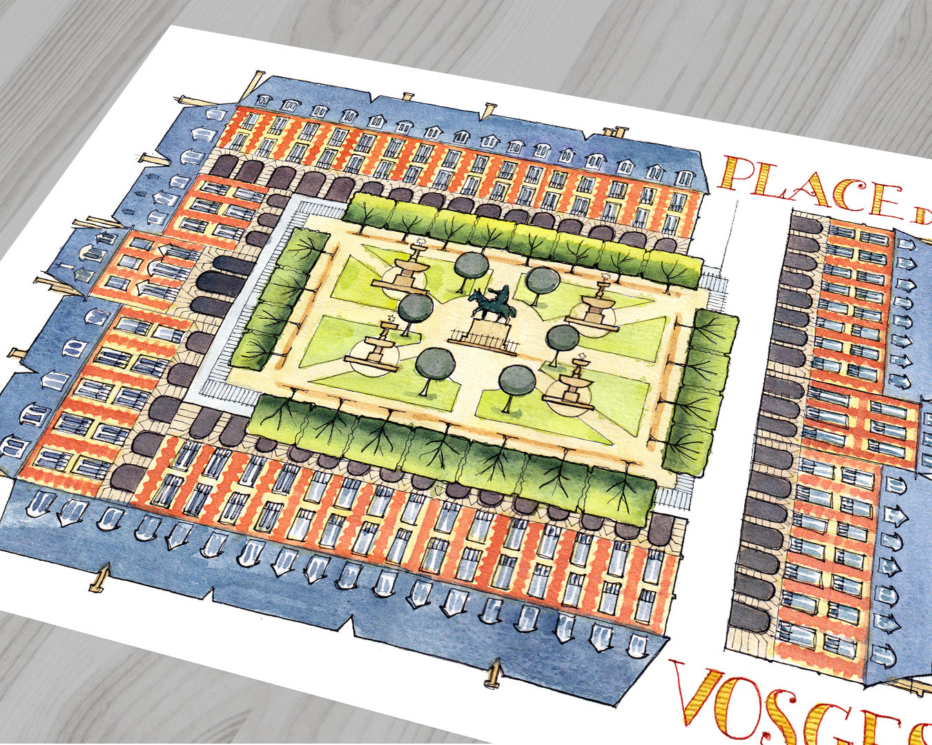 PLACE DES VOSGES - Watercolor