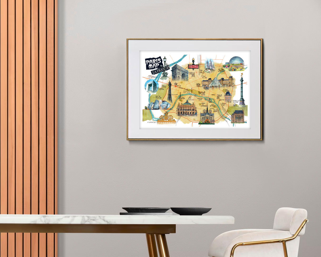 PARIS MAP - Watercolor