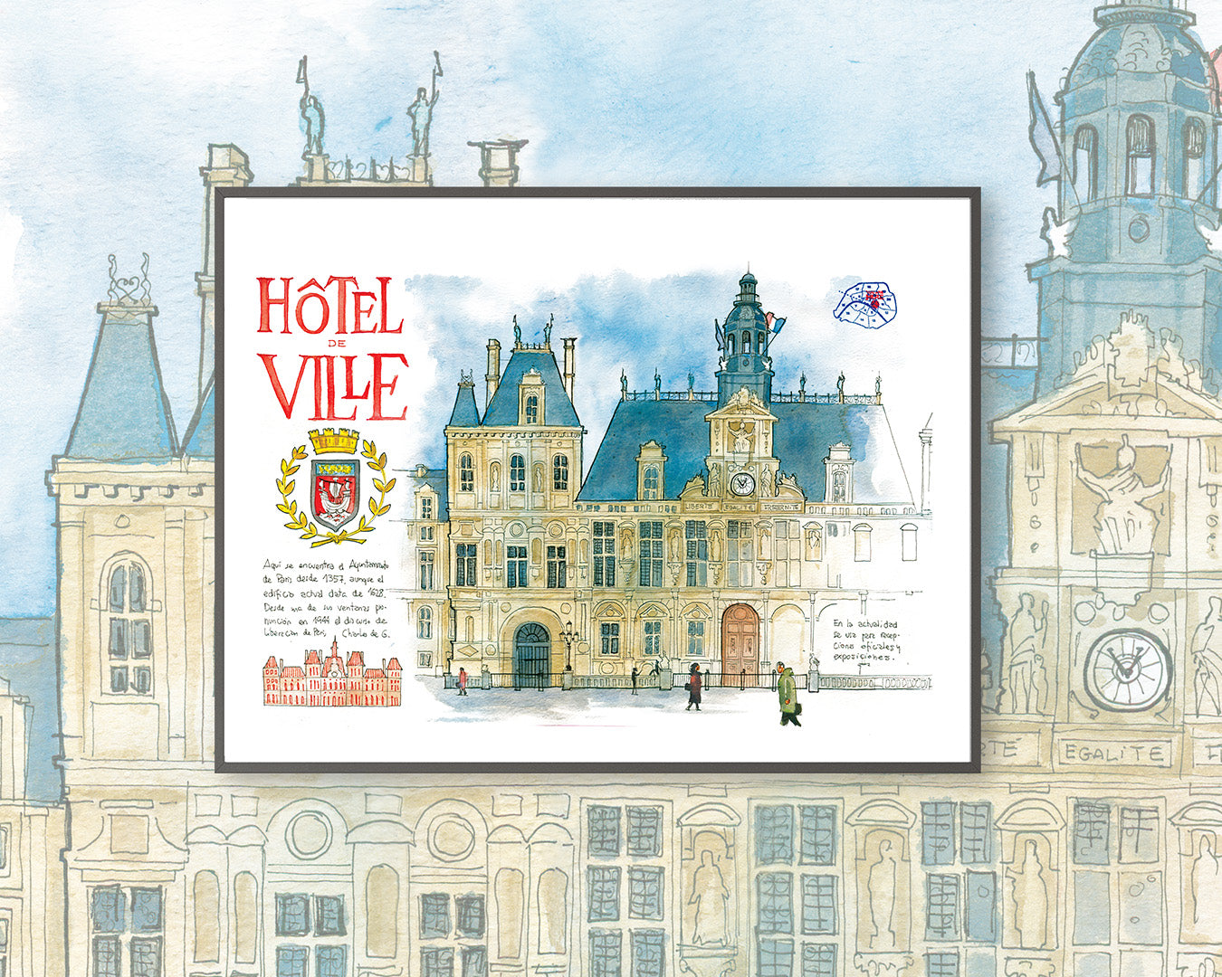 HOTEL DE VILLE - Watercolor