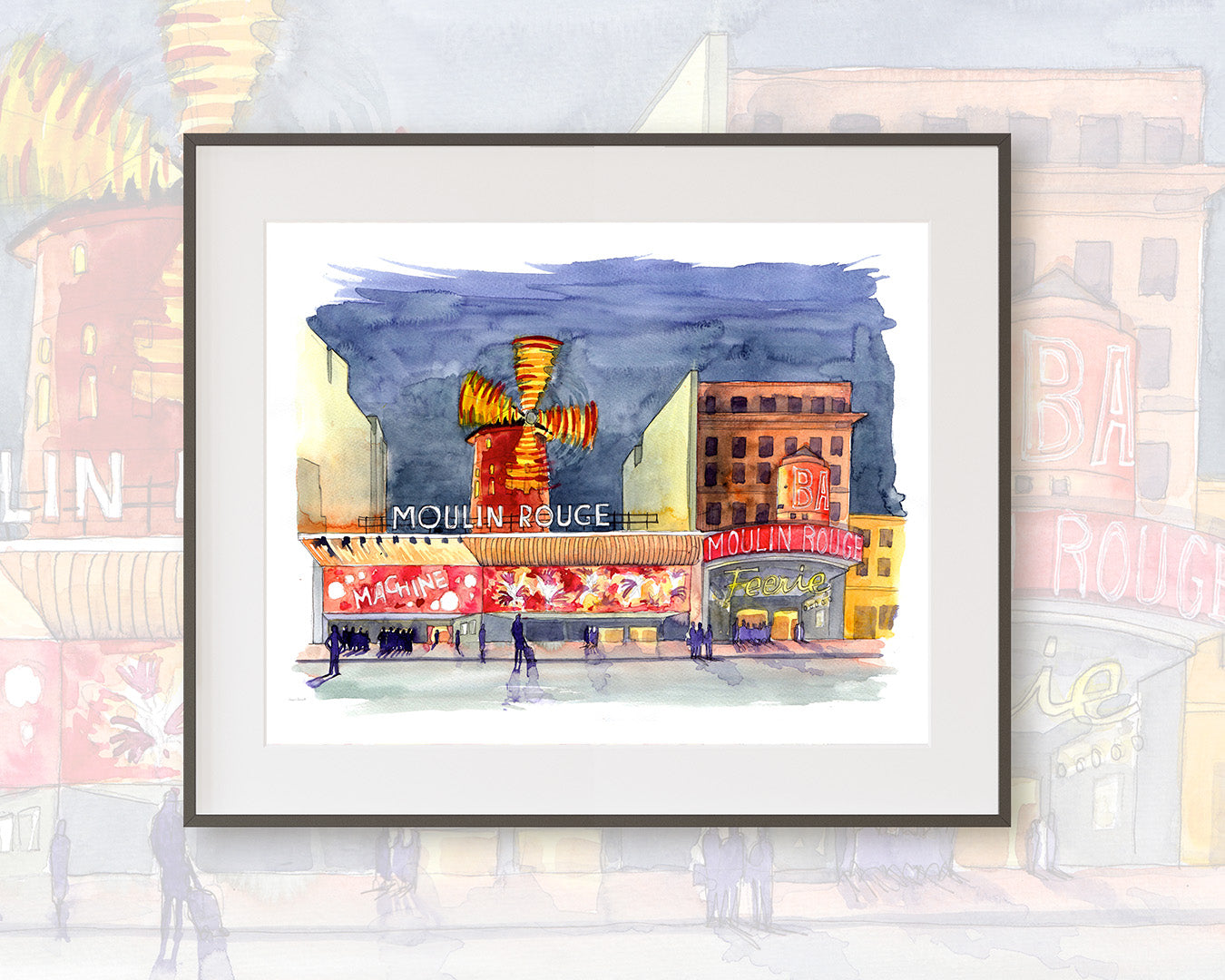 Moulin Rouge - Watercolor