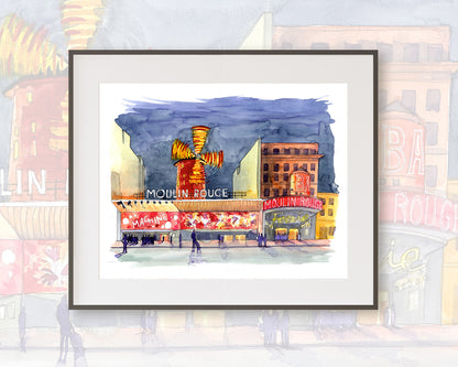 Moulin Rouge - Watercolor