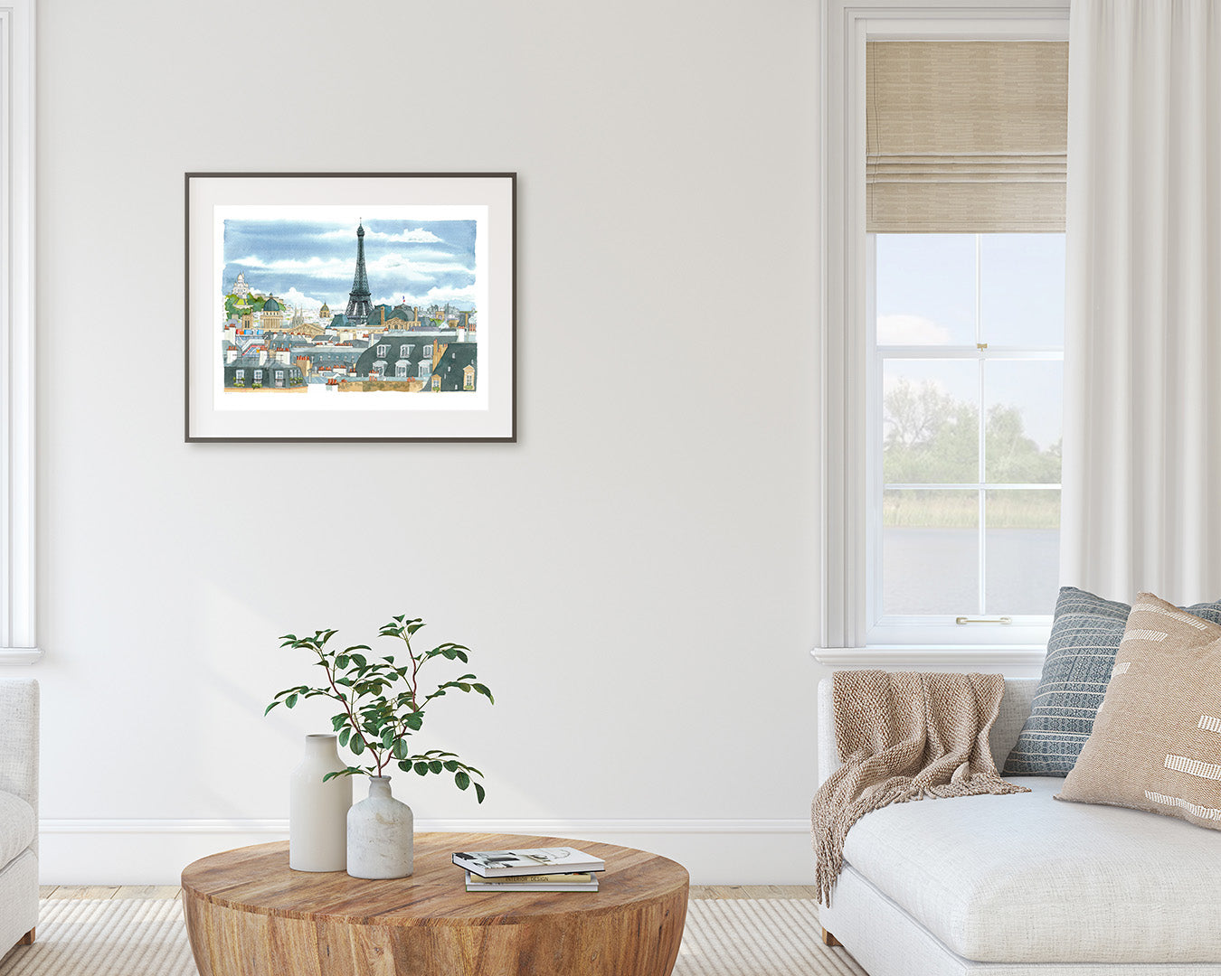 París, Panorámica Skyline - Acuarela
