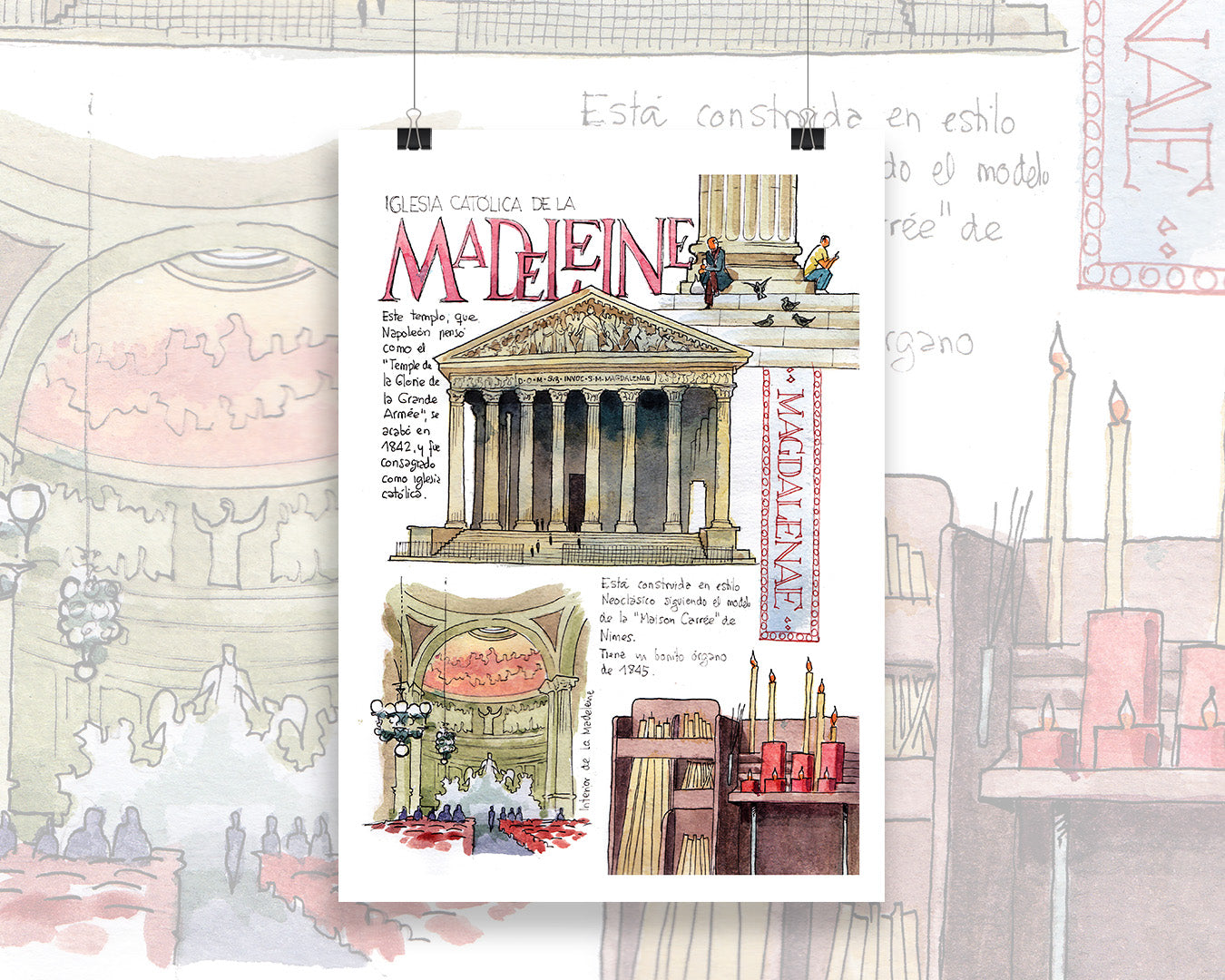 CHURCH OF LA MADELEINE - Watercolor