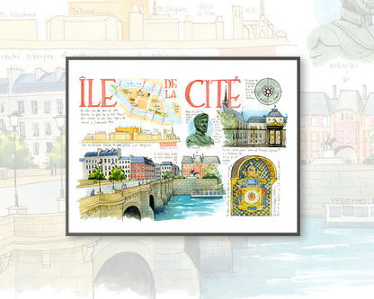 Ile de la Cité - Acuarela