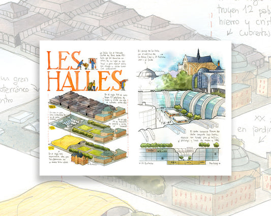 Les Halles - Acuarela
