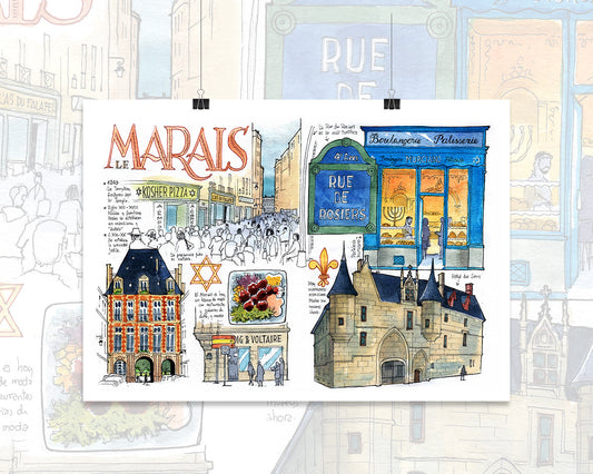 Le Marais - Acuarela