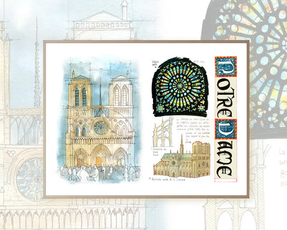 NOTRE DAME - Watercolor