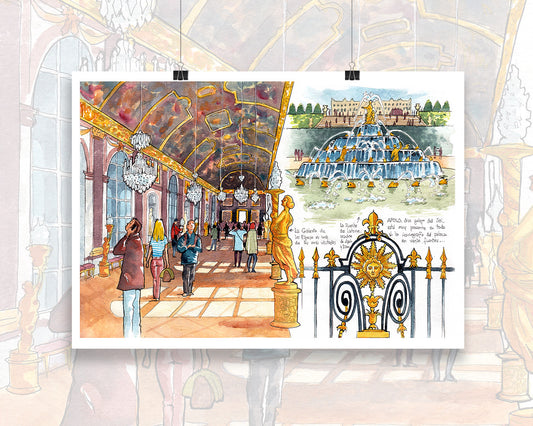 Versailles (détails) - Acuarela