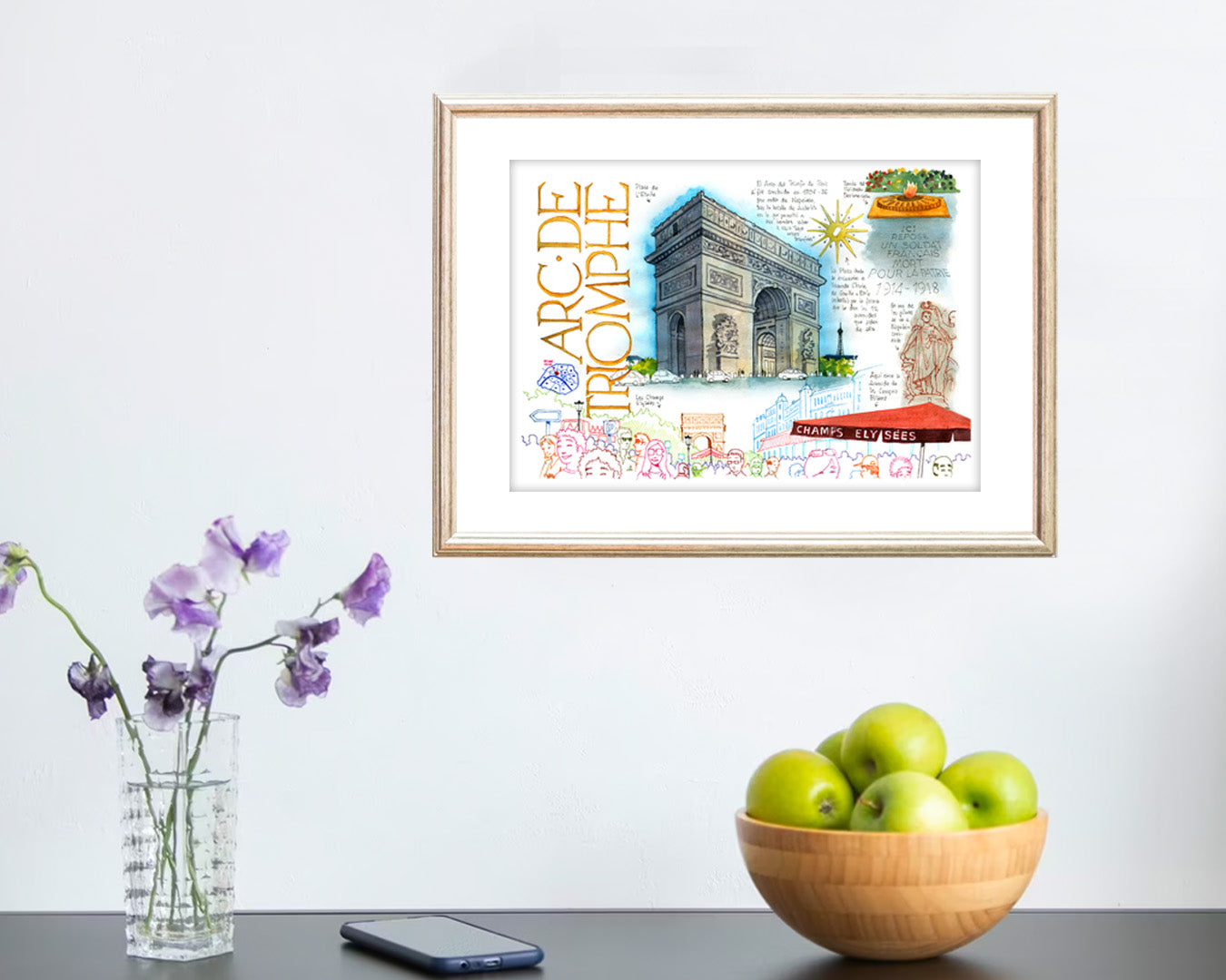 Arc de Triomphe (détails) - Acuarela