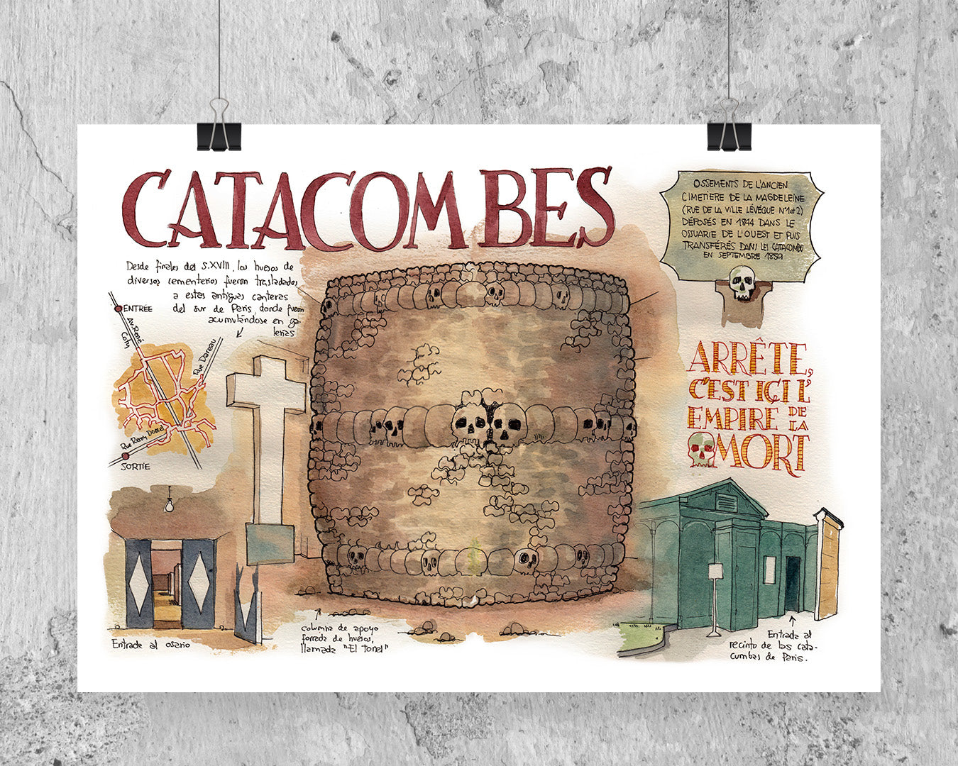 Les Catacombes - Acuarela