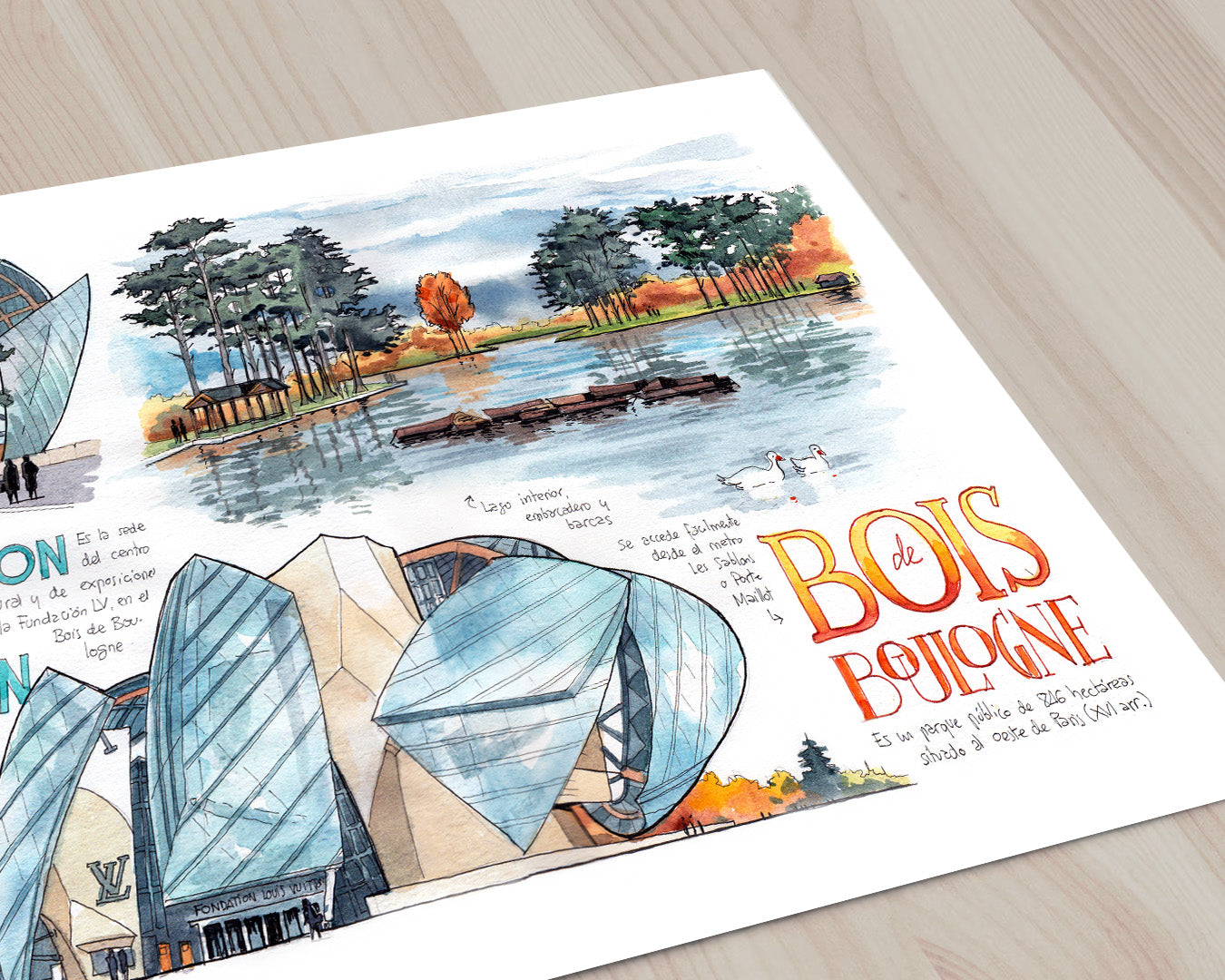 BOIS DE BOULOGNE - Watercolor
