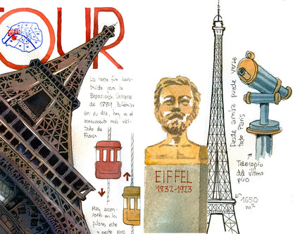 Tour Eiffel (détails) - Acuarela