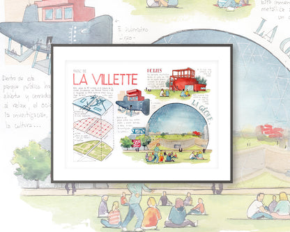La Villette - Acuarela