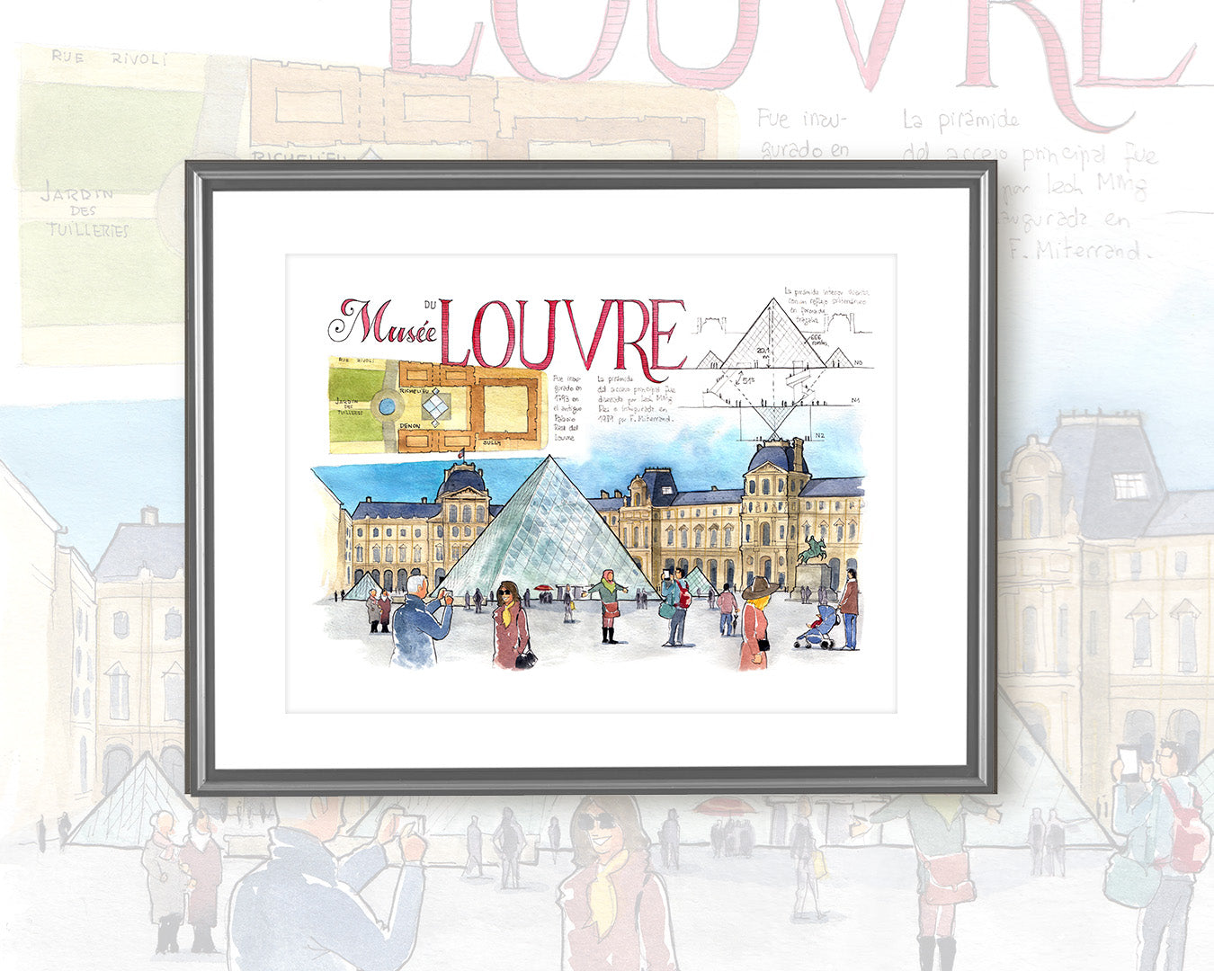 Louvre - Acuarela