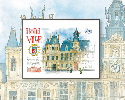 Hotel de Ville - Acuarela