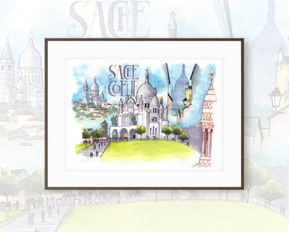 Sacré Coeur - Acuarela